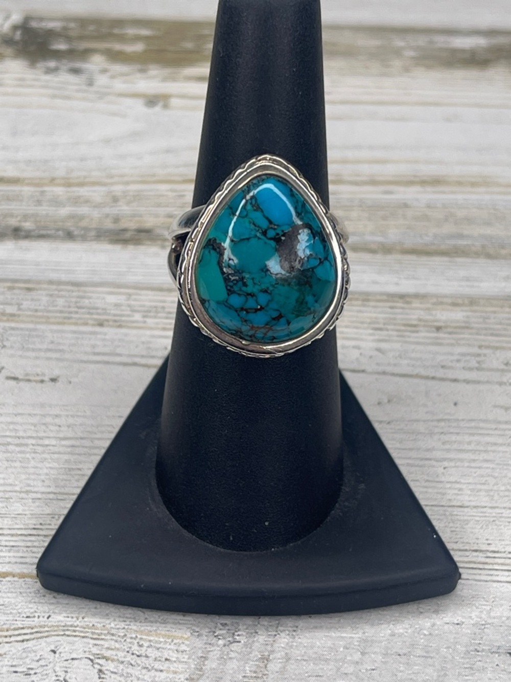 Barse Sterling Silver Turquoise Teardrop Statement Ring